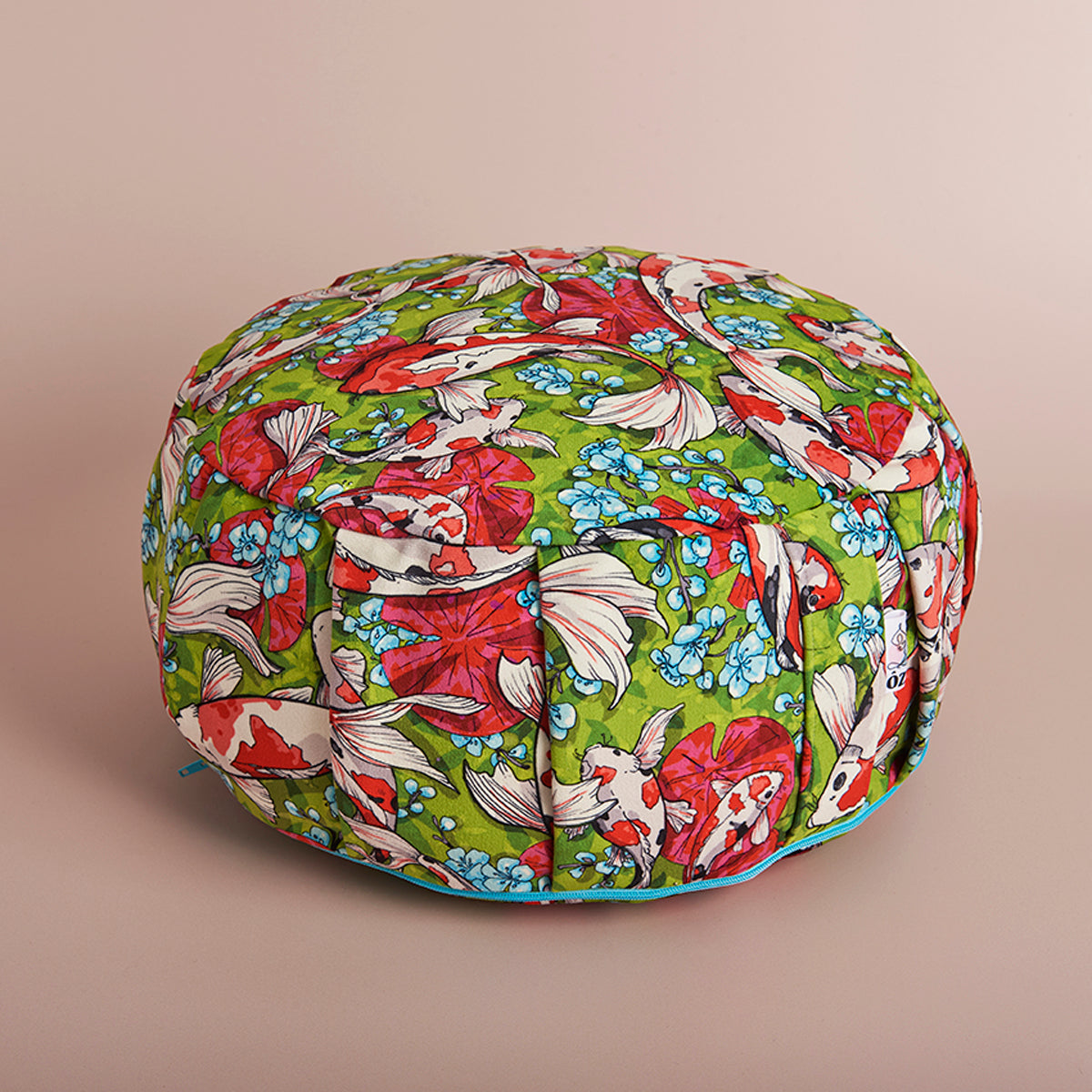Coussin de méditation carpe koï vert 