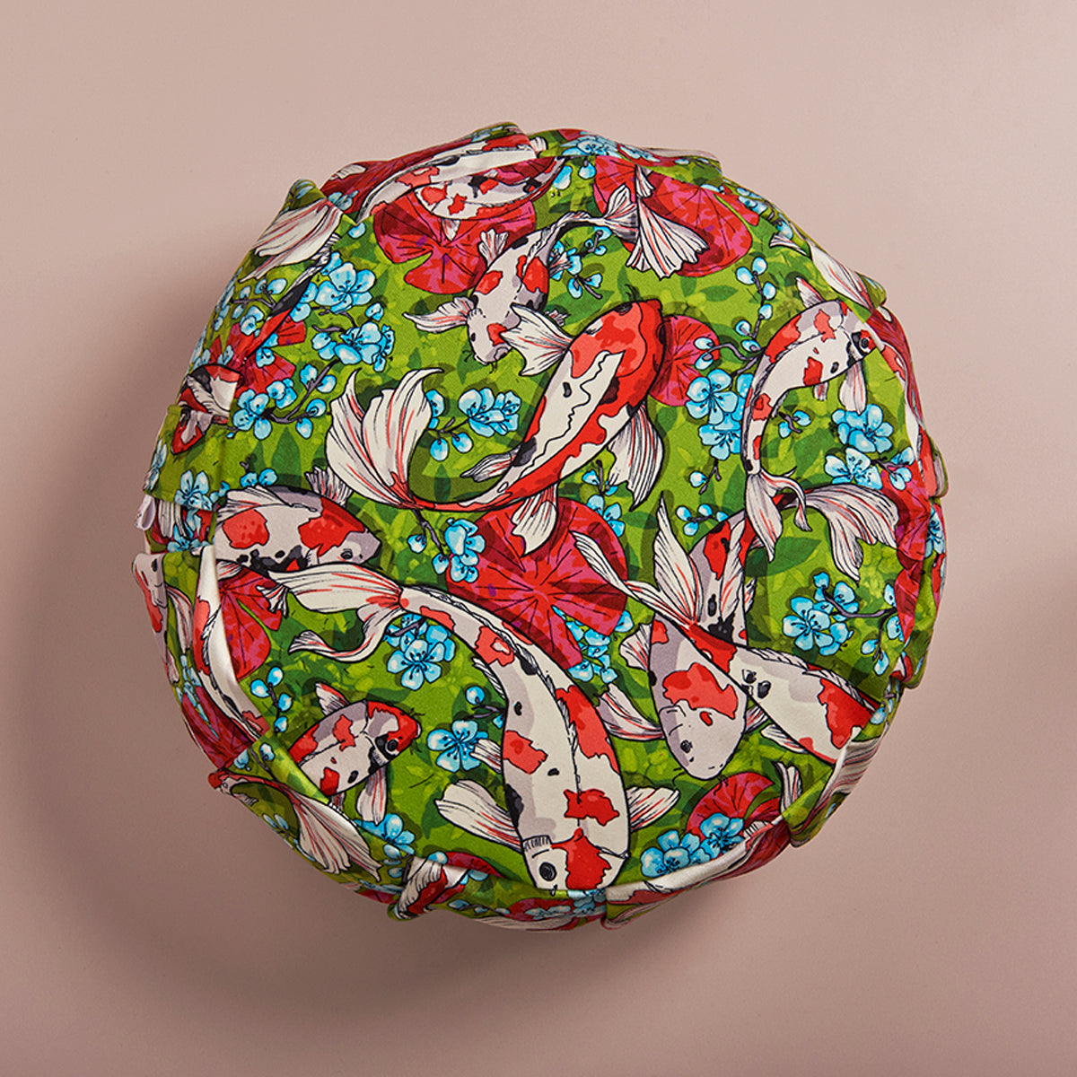 Coussin de méditation zafu carpe koï vert