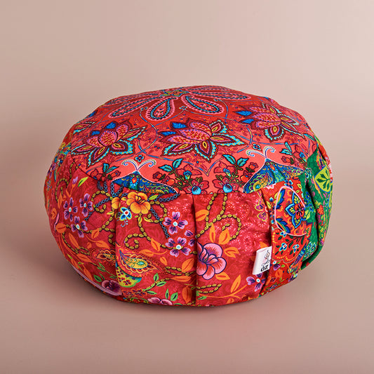 Coussin de méditation zafu india multicouleurs arabesques 