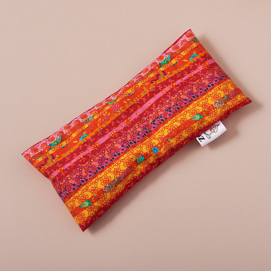 Coussin pour les yeux rayures fleurs ton chaux india