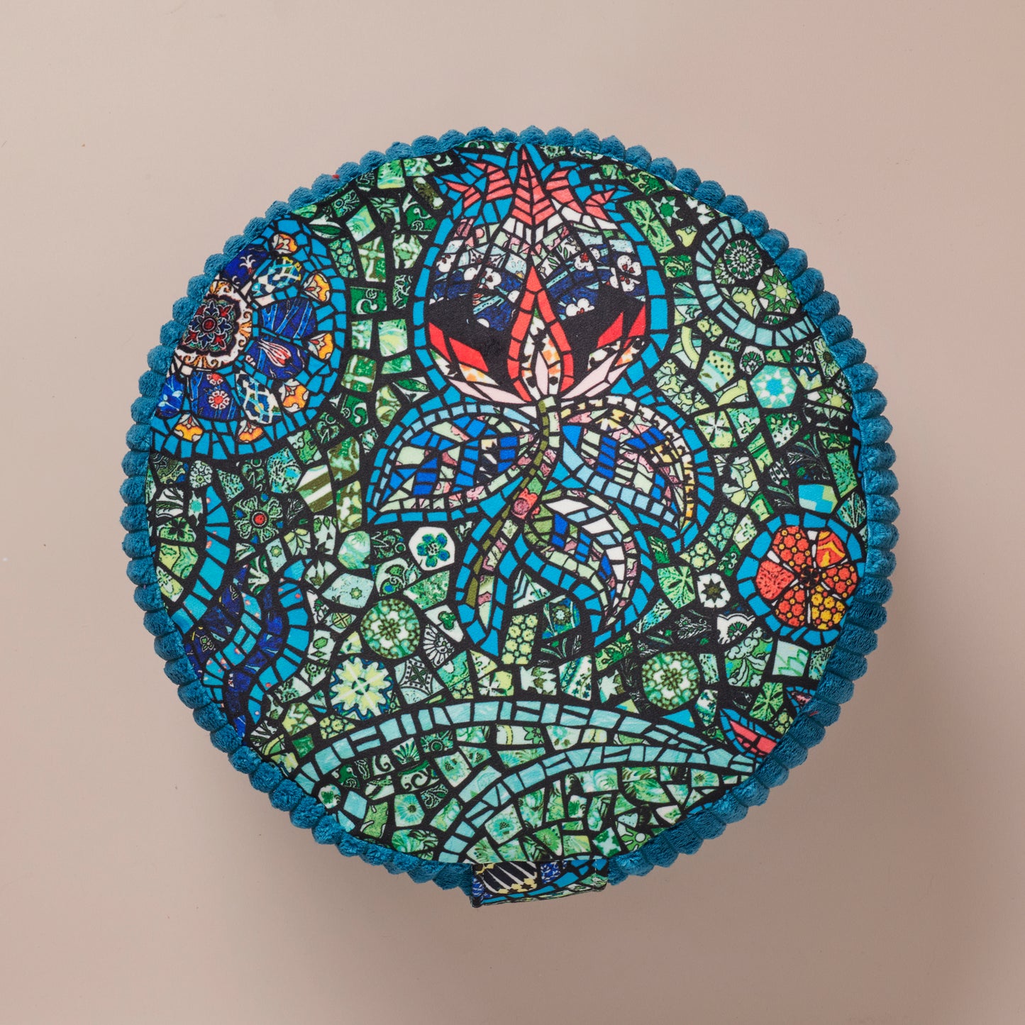 Rondo coussin haut de méditation mosaïque