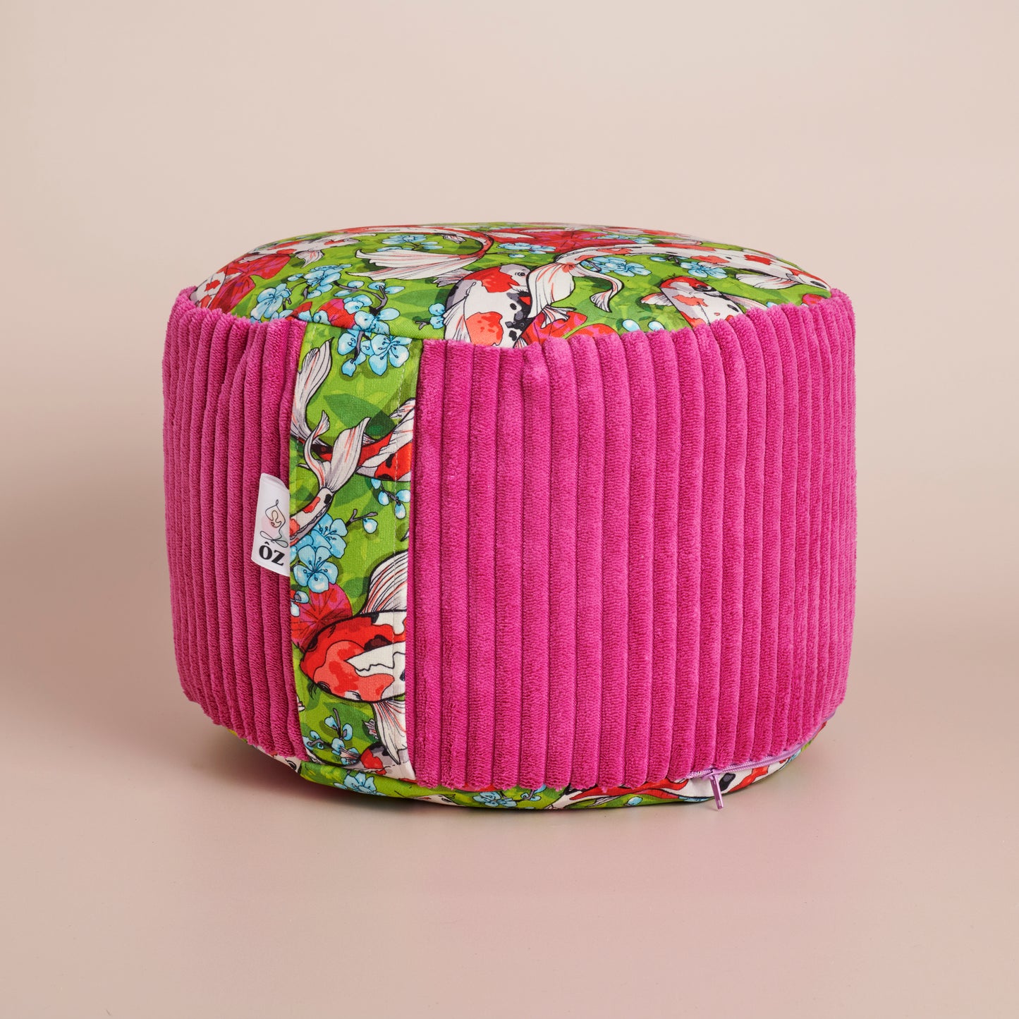 Rondo coussin de méditation haut carpe koï vert