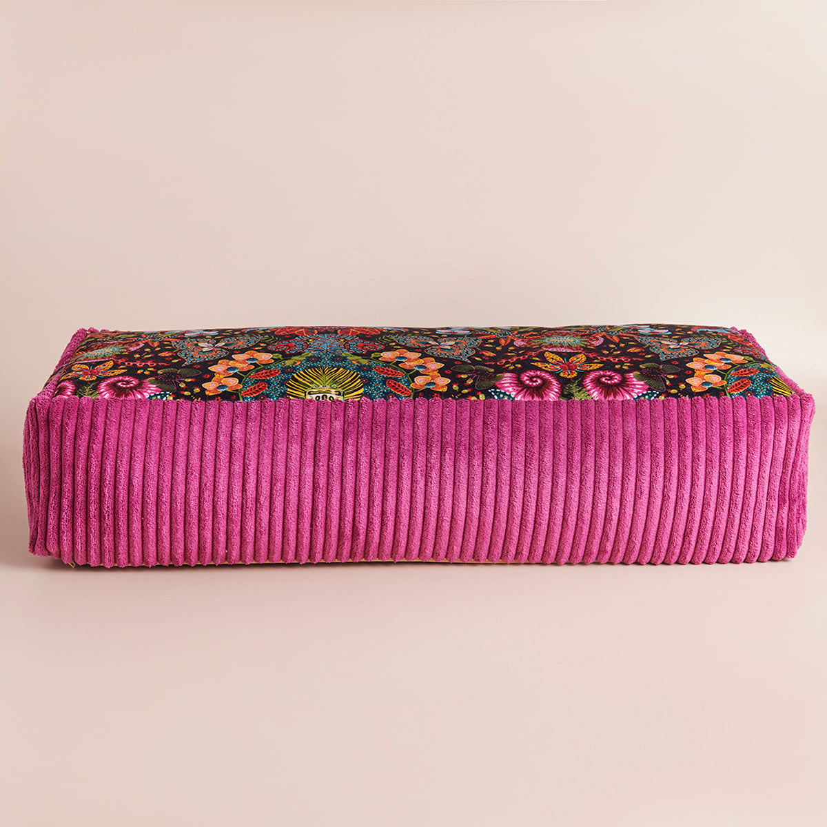 Bolster rectangulaire traversin de yoga orchidées noir