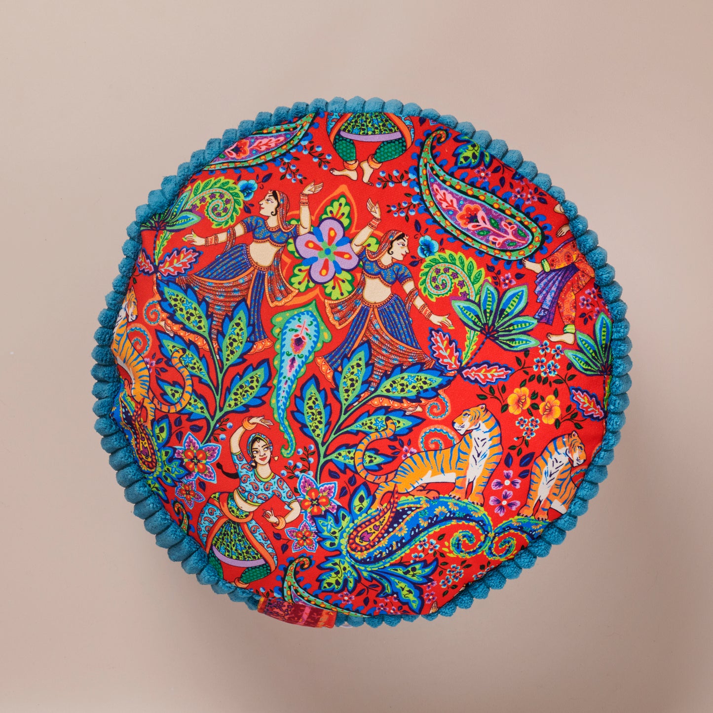 Rondo coussin de méditation haut bengale rouge