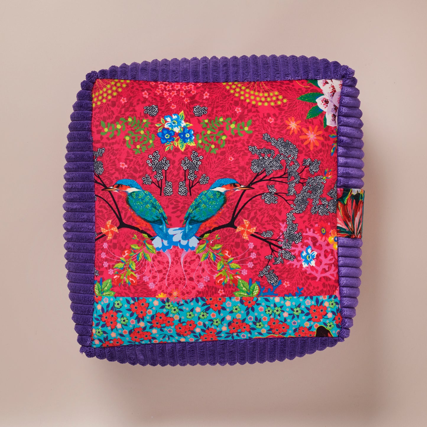 Coussin de méditation         mini zafu Martin pêcheur