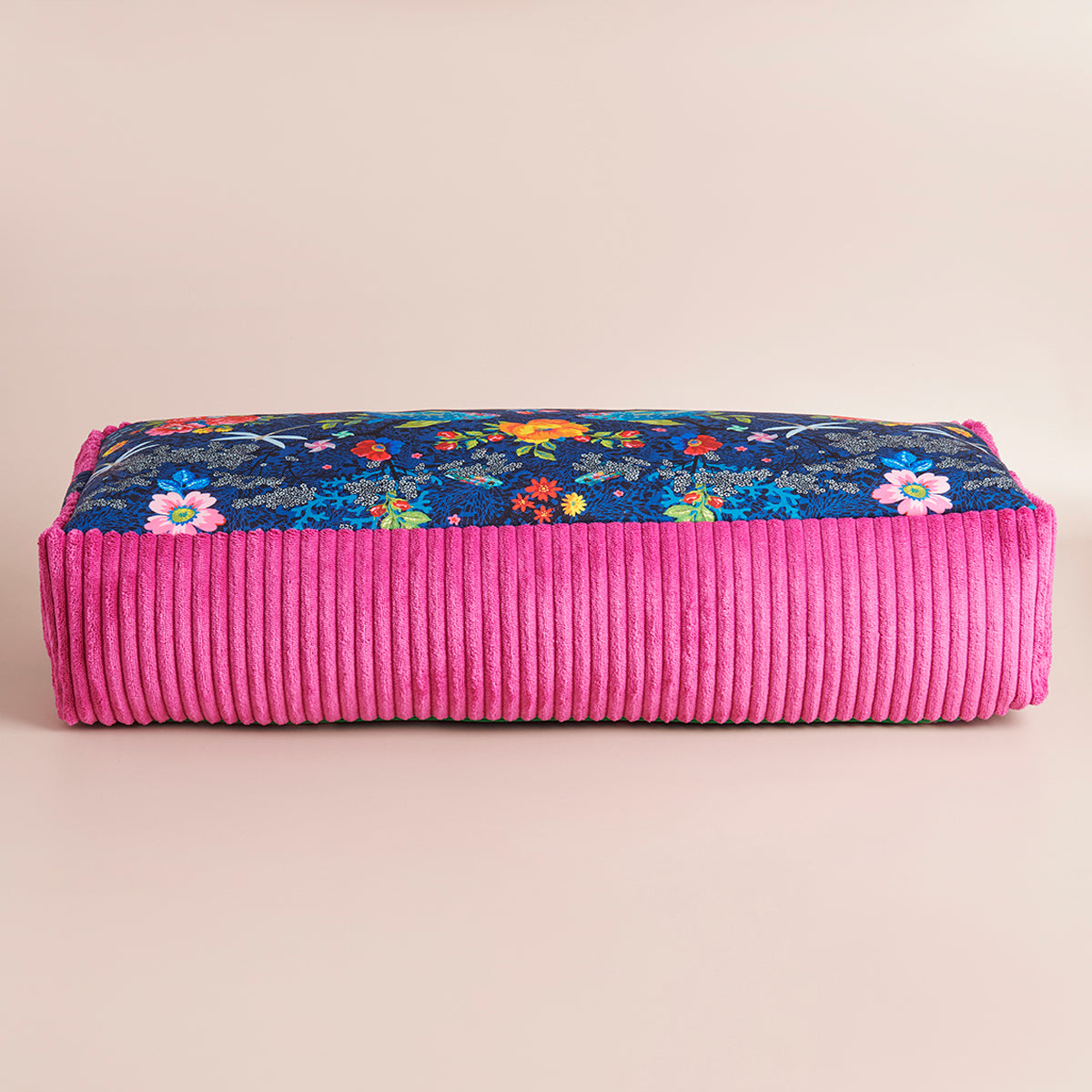 Bolster rectangulaire traversin de yoga lotus bleu marine