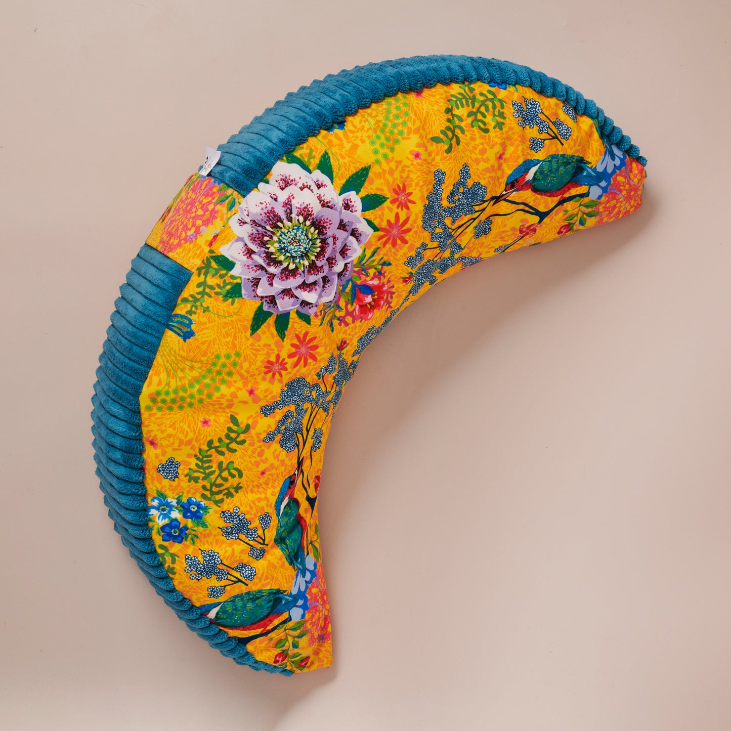 Zafu coussin de méditation demi lune lotus jaune