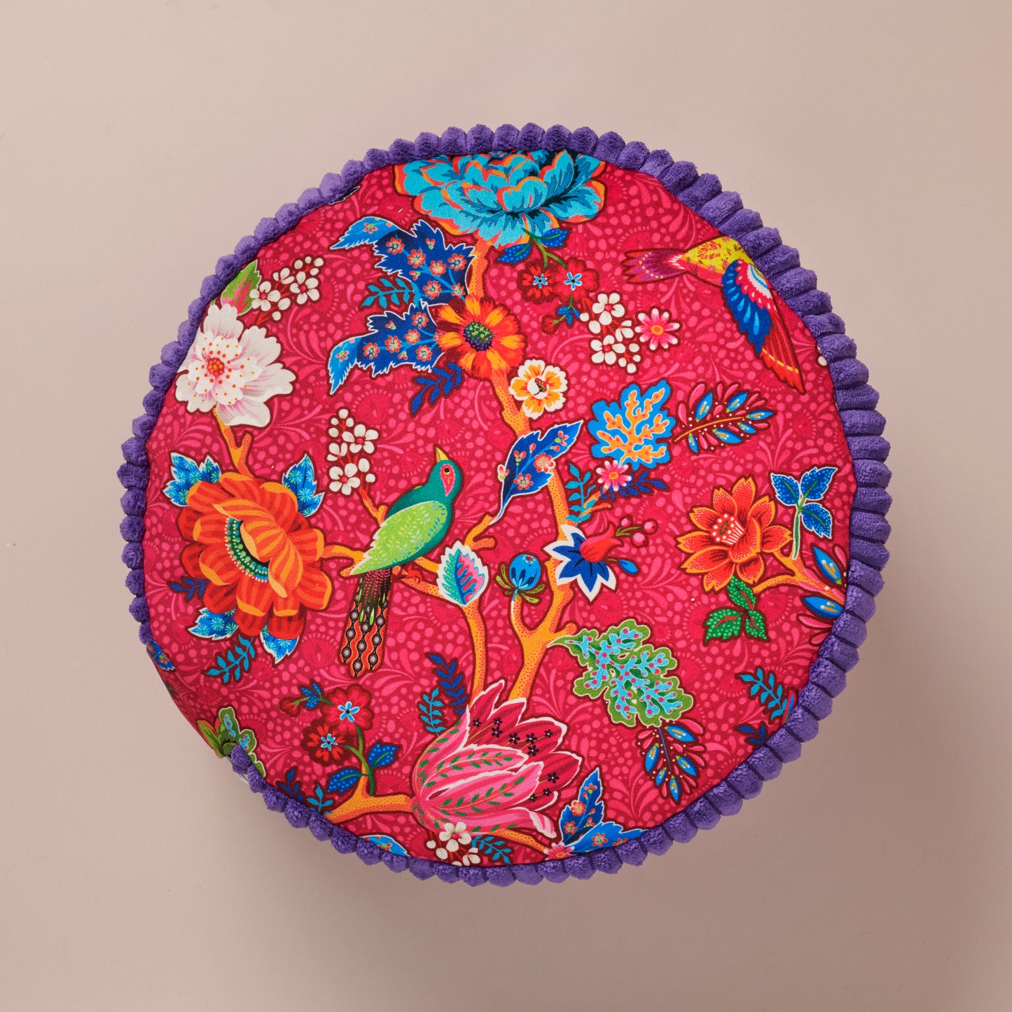 Rondo coussin de méditation haut bali rose