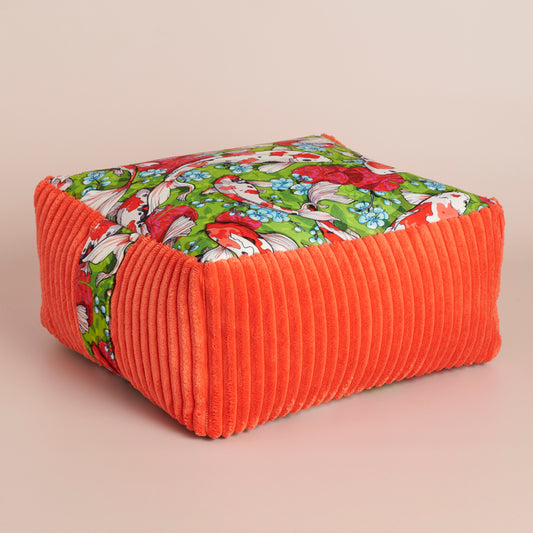 Coussin de méditation         mini zafu carpe koï vert