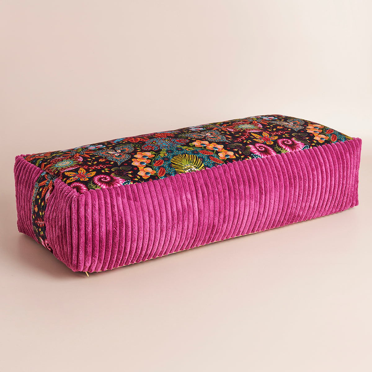 Bolster rectangulaire traversin de yoga orchidées noir